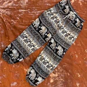 Flowy Elephant Print Yoga Pants